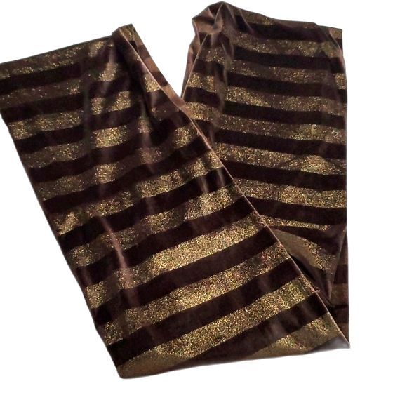 Scarf by Echo infinity style in brown and gold metallic velvety material. - Picture 1 of 2